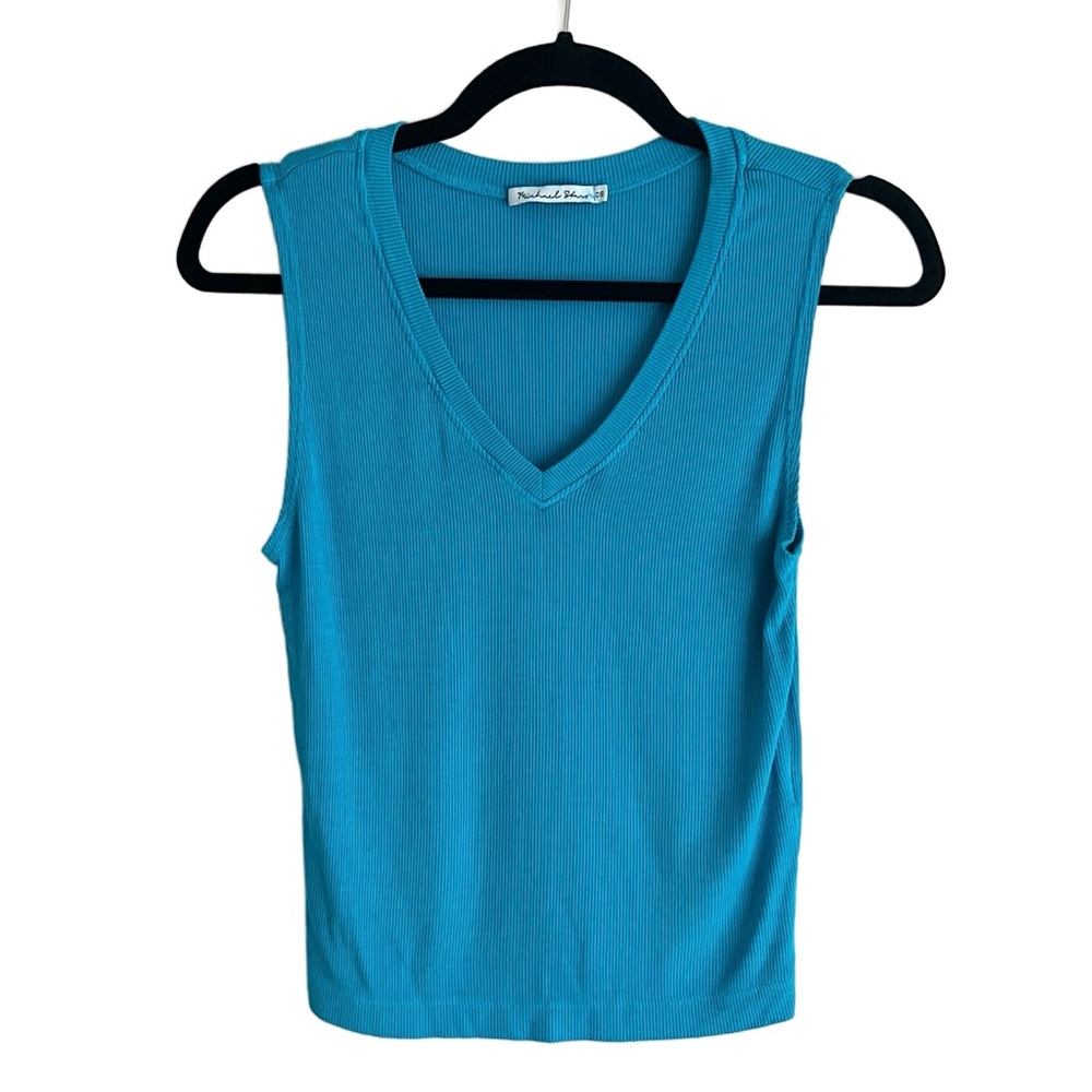 Michael Stars Ribbed Blue Tank Top - Picture 2 of 9